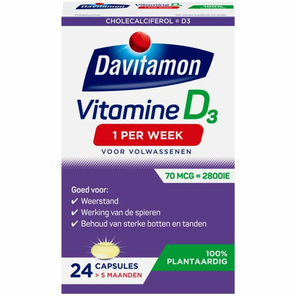 Davitamon Davitamon Vitamine D 1 Per Week 100% Plantaardig 1 Davitamon Davitamon Vitamine D 1 Per Week 100% Plantaardig