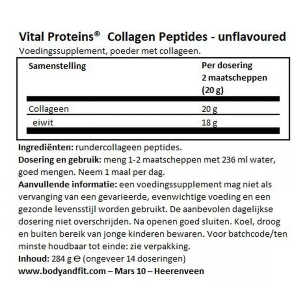6x Vital Proteins Collageen Peptiden 4 6x Vital Proteins Collageen Peptiden - Afbeelding 4