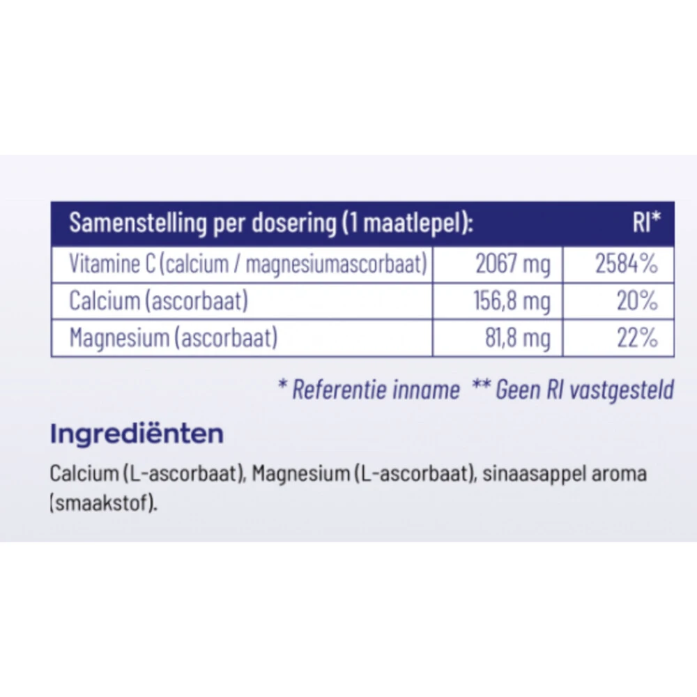 Vitakruid Vitamine C Poeder Calcium- & Magnesiumascorbaat 2 Vitakruid Vitamine C Poeder Calcium- & Magnesiumascorbaat - Afbeelding 2