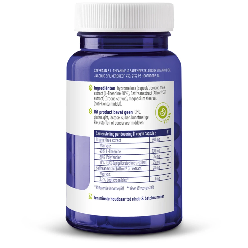 Vitakruid Saffraan & L-Theanine 3 Vitakruid Saffraan & L-Theanine - Afbeelding 3