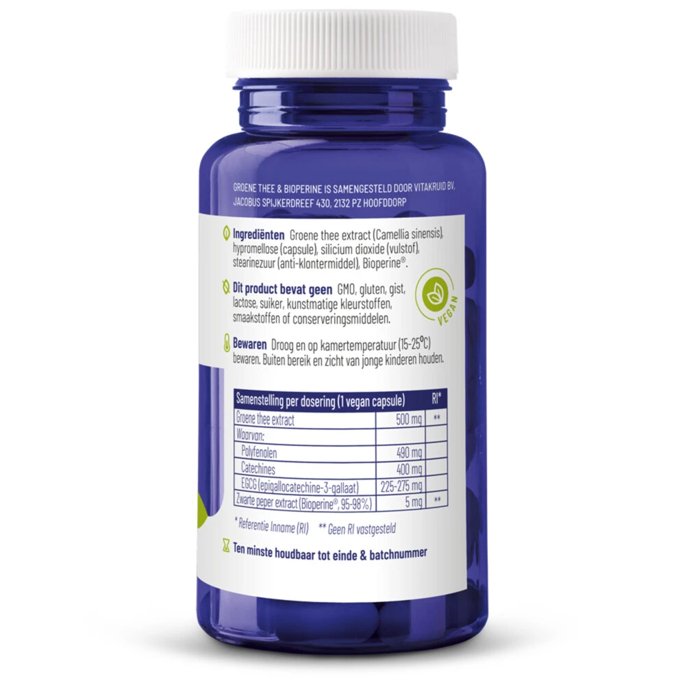 Vitakruid Groene Thee & Bioperine 3 Vitakruid Groene Thee & Bioperine - Afbeelding 3