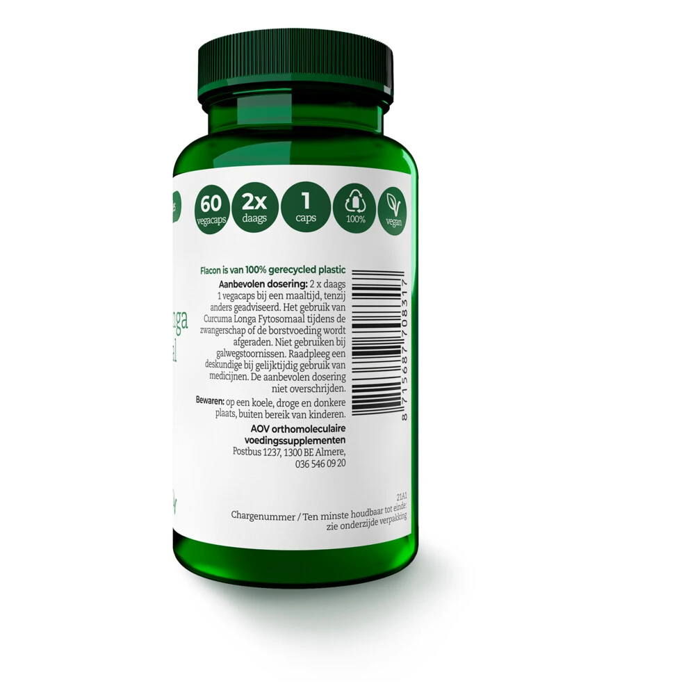AOV 831 Curcuma Longa Fytosomaal 2 AOV 831 Curcuma Longa Fytosomaal - Afbeelding 2