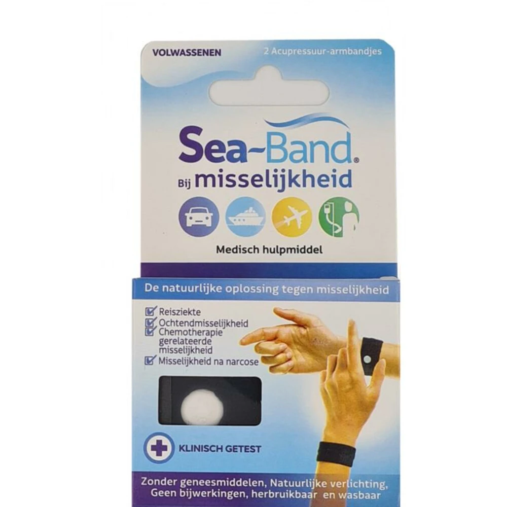 Sea Band Polsband Bij Misselijkheid Zwart 1 Sea Band Polsband Bij Misselijkheid Zwart