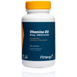 Fittergy Supplements Vitamine D3 25mcg Met Zink