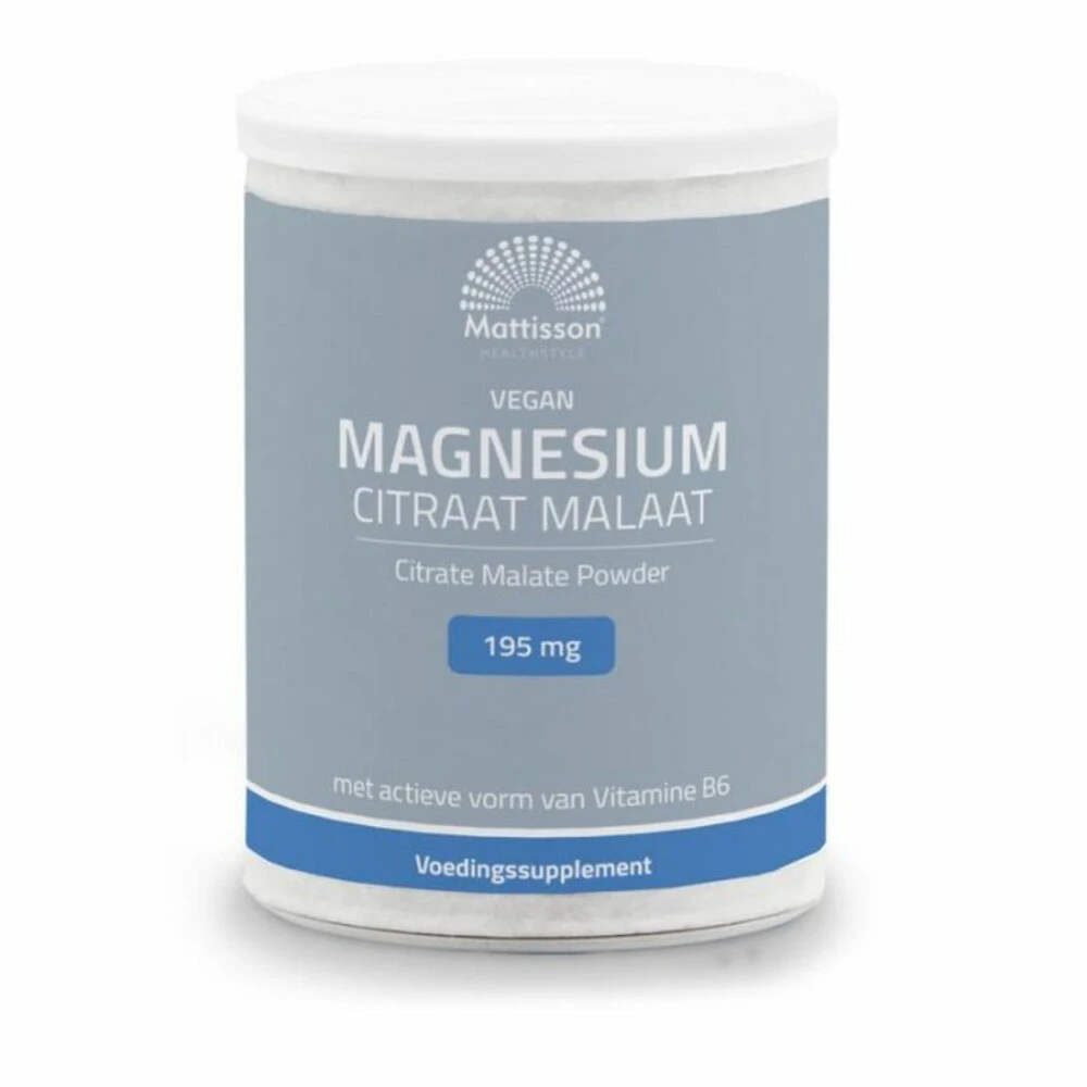 2x Mattisson Magnesium Citraat Malaat Poeder 1 2x Mattisson Magnesium Citraat Malaat Poeder
