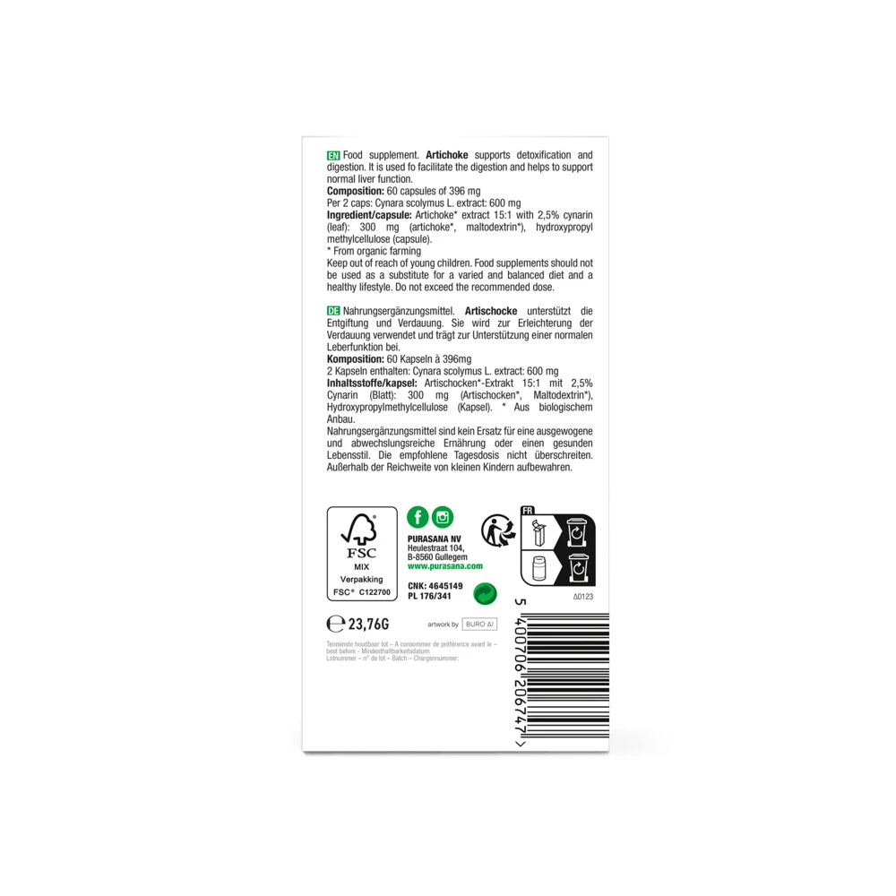 2x Purasana Artisjok Extract 300 Mg 3 2x Purasana Artisjok Extract 300 Mg - Afbeelding 3