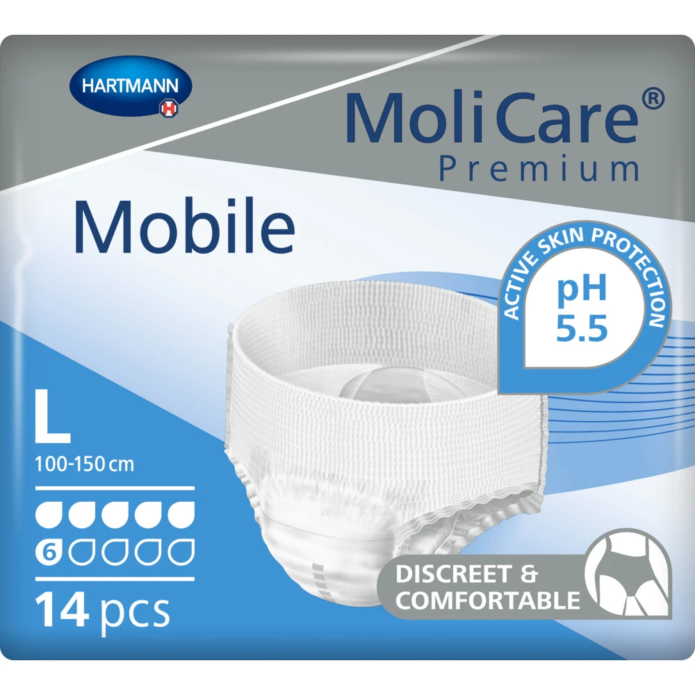 4x Molicare Premium Mobile 6 Druppels Large 1963 Ml Absorptie 1 4x Molicare Premium Mobile 6 Druppels Large 1963 Ml Absorptie