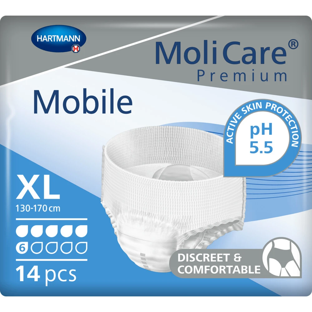 Molicare Premium Mobile 6 Druppels XL 1963 Ml Absorptie 1 Molicare Premium Mobile 6 Druppels XL 1963 Ml Absorptie