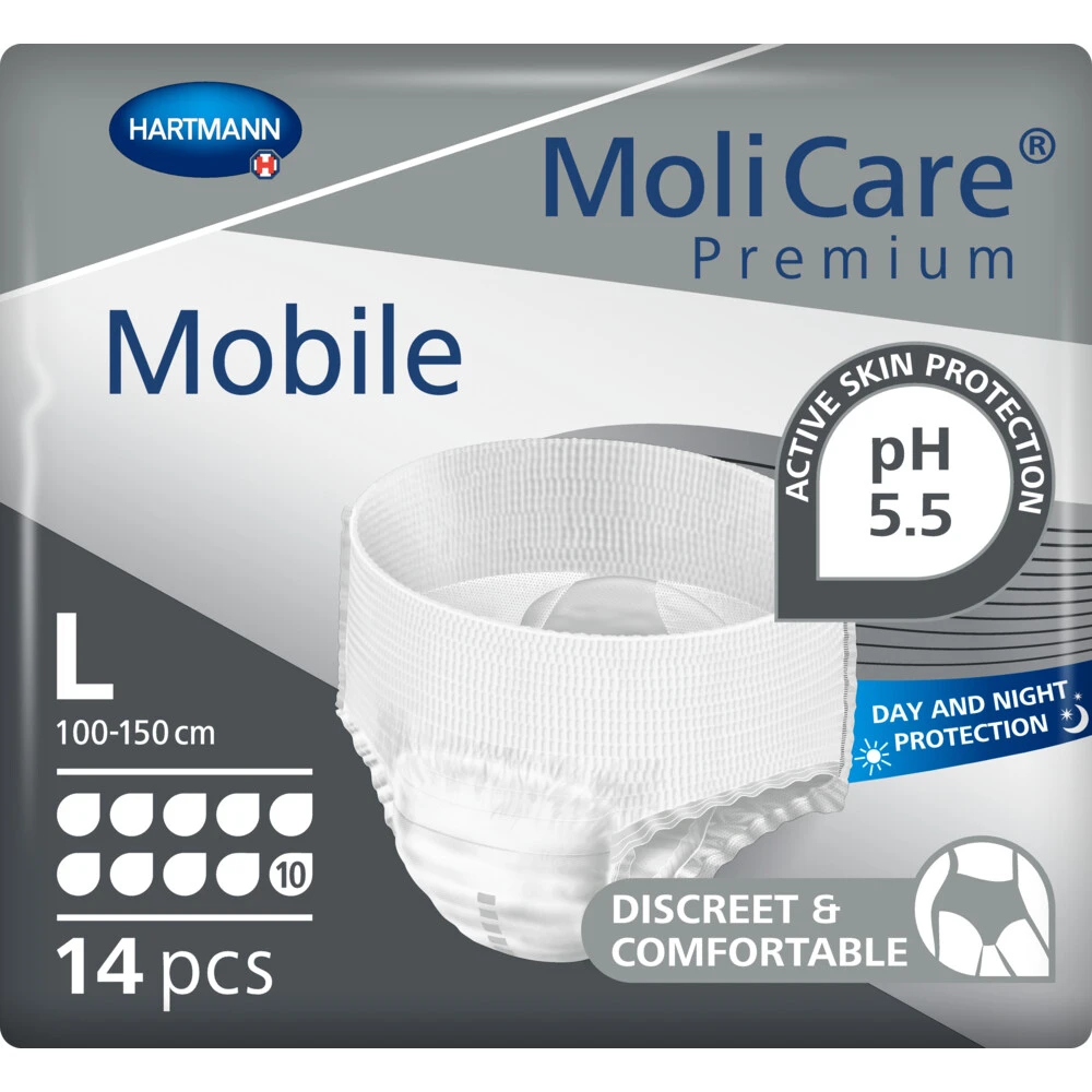 4x Molicare Premium Mobile 10 Druppels Large 2613 Ml Absorptie 1 4x Molicare Premium Mobile 10 Druppels Large 2613 Ml Absorptie