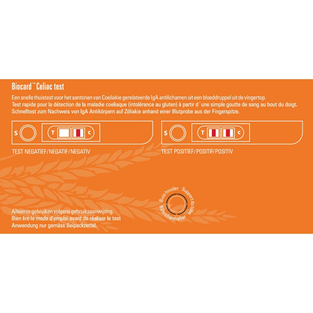 Biocard Coeliakie Gluten Overgevoeligheid Test 2 Biocard Coeliakie Gluten Overgevoeligheid Test - Afbeelding 2