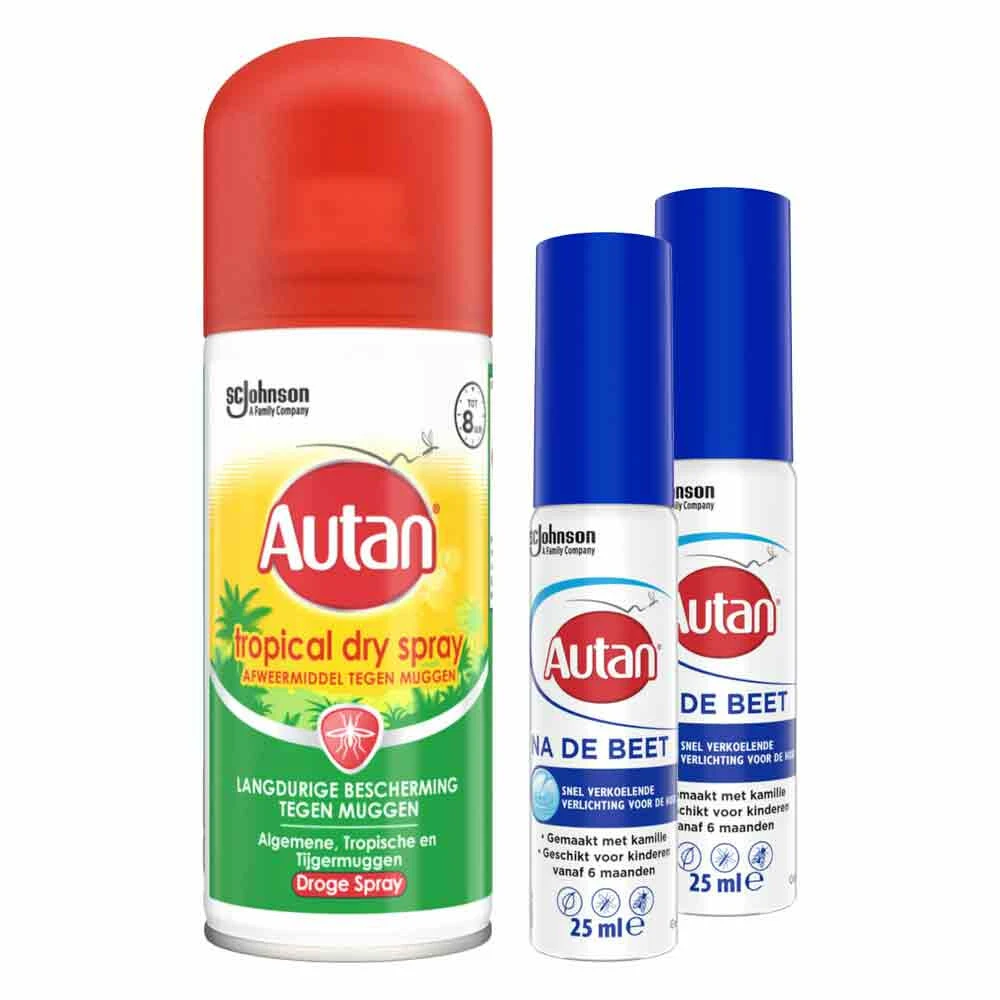 Autan Insectenspray Tropical Dry En 2x Na De Beet Gel Pakket 1 Autan Insectenspray Tropical Dry En 2x Na De Beet Gel Pakket