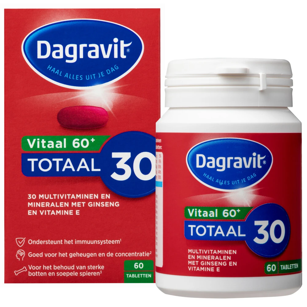 Dagravit Totaal 30 Xtra Vitaal 60+ 2 Dagravit Totaal 30 Xtra Vitaal 60+ - Afbeelding 2