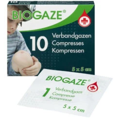 2x Biogaze Verbandgazen 5 X 5 Cm